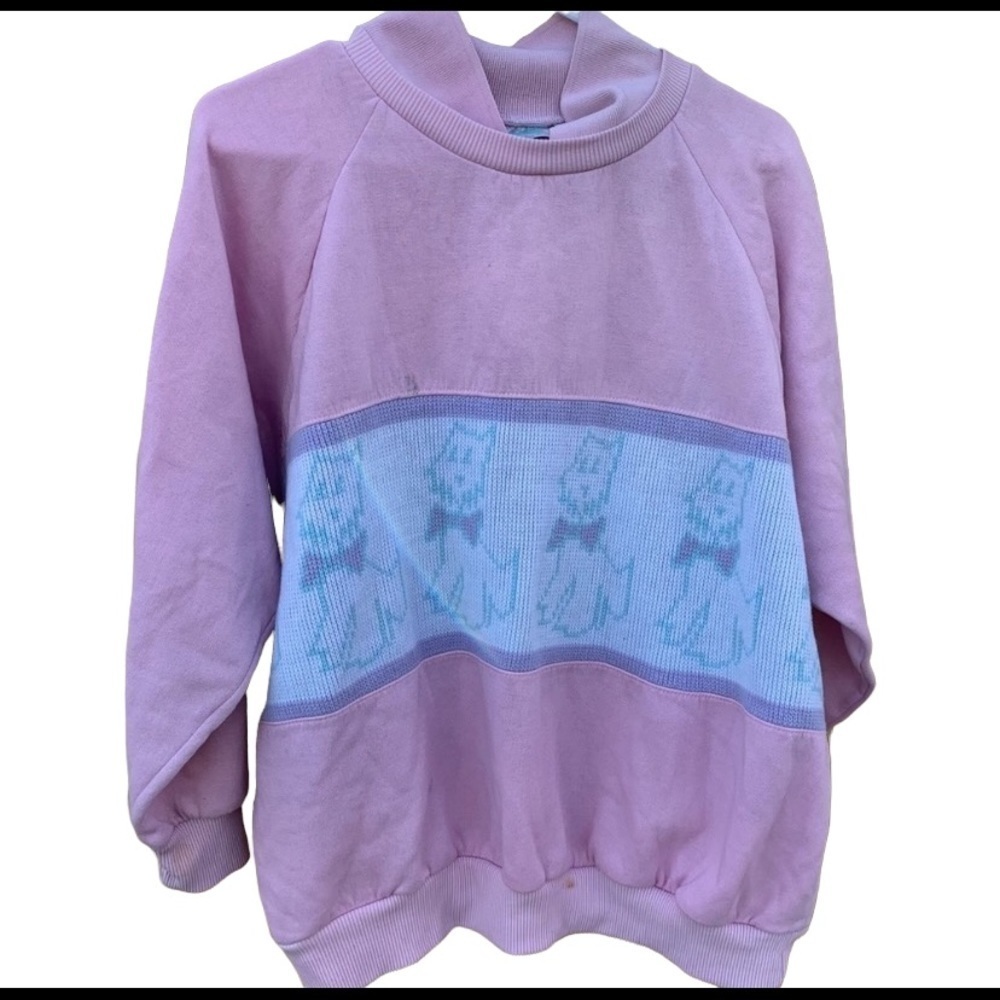 Vintage Center Aisle Plus Kitten Pink Sweatshirt Cats